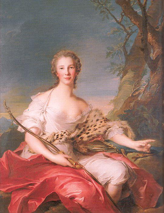 Jean Marc Nattier Madame Bouret as Diana oil painting image